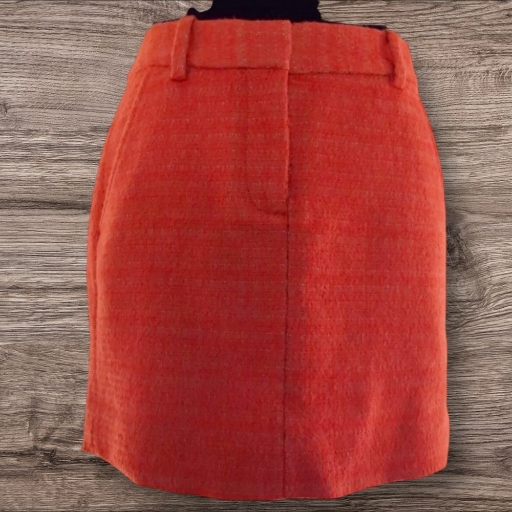 J.Crew Sz 2 Cozy Wool Tweed Mini in Firelight Orange |Holiday Ready